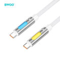 Alternative view of BWOO 240W Super Fast Charging Data Cable With RGB Light White X325C-C