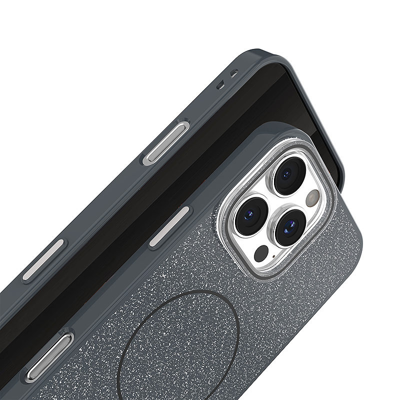 Glitter Thin Mag case for iPhone 15 Pro 6,1" black - Billede 4