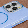 Glitter Thin Mag case for iPhone 16e 17e blue 2