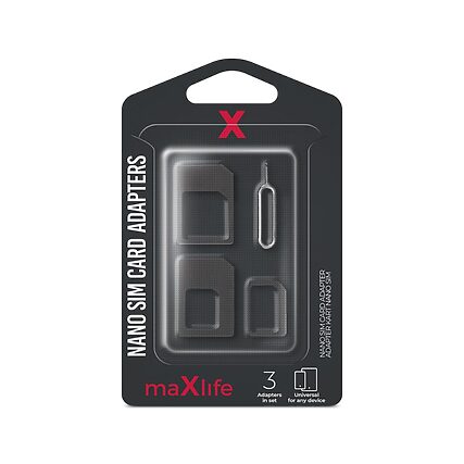 Maxlife SIM-kort Adapter Nano/Micro/Alm.